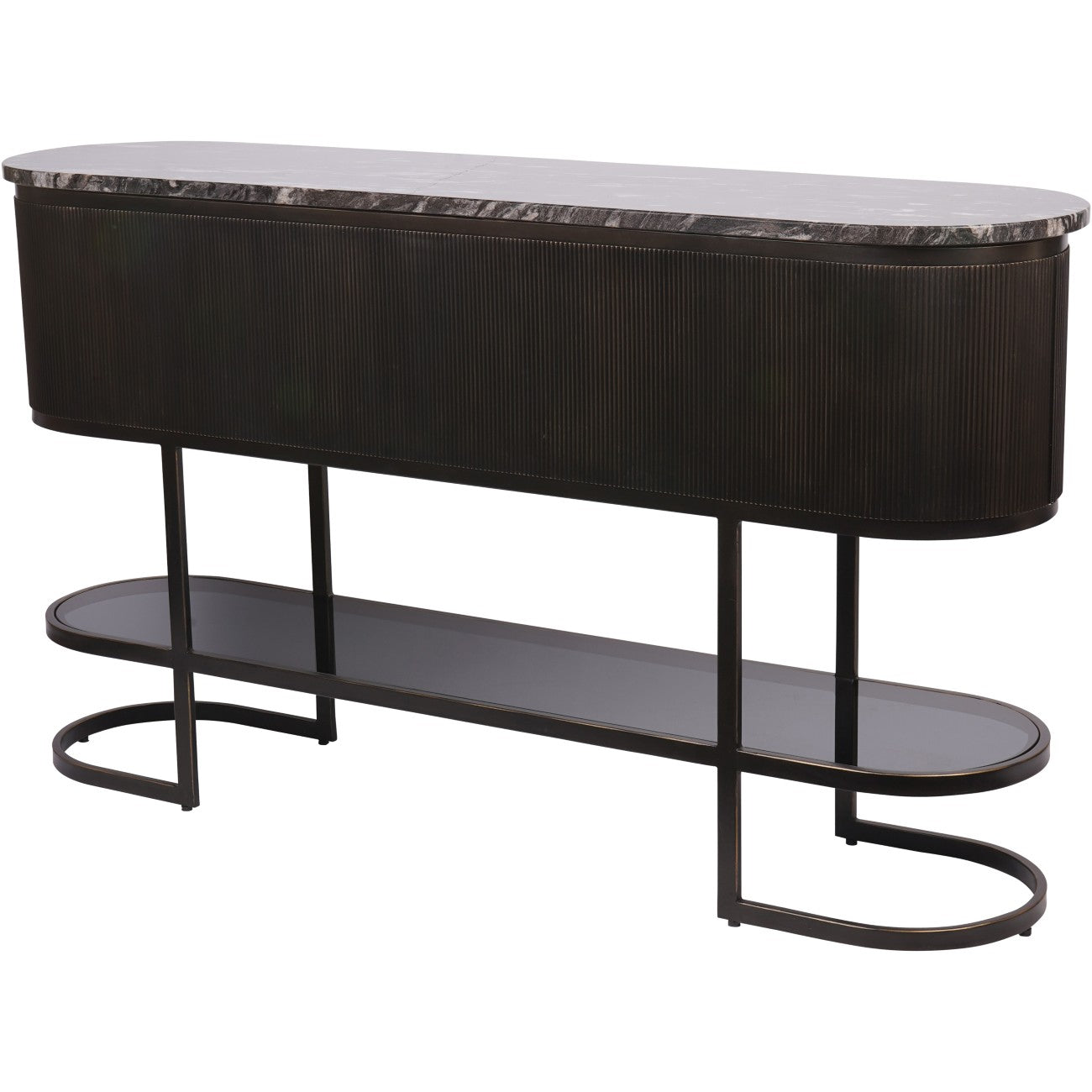 Belvedere Black Marble Console Table